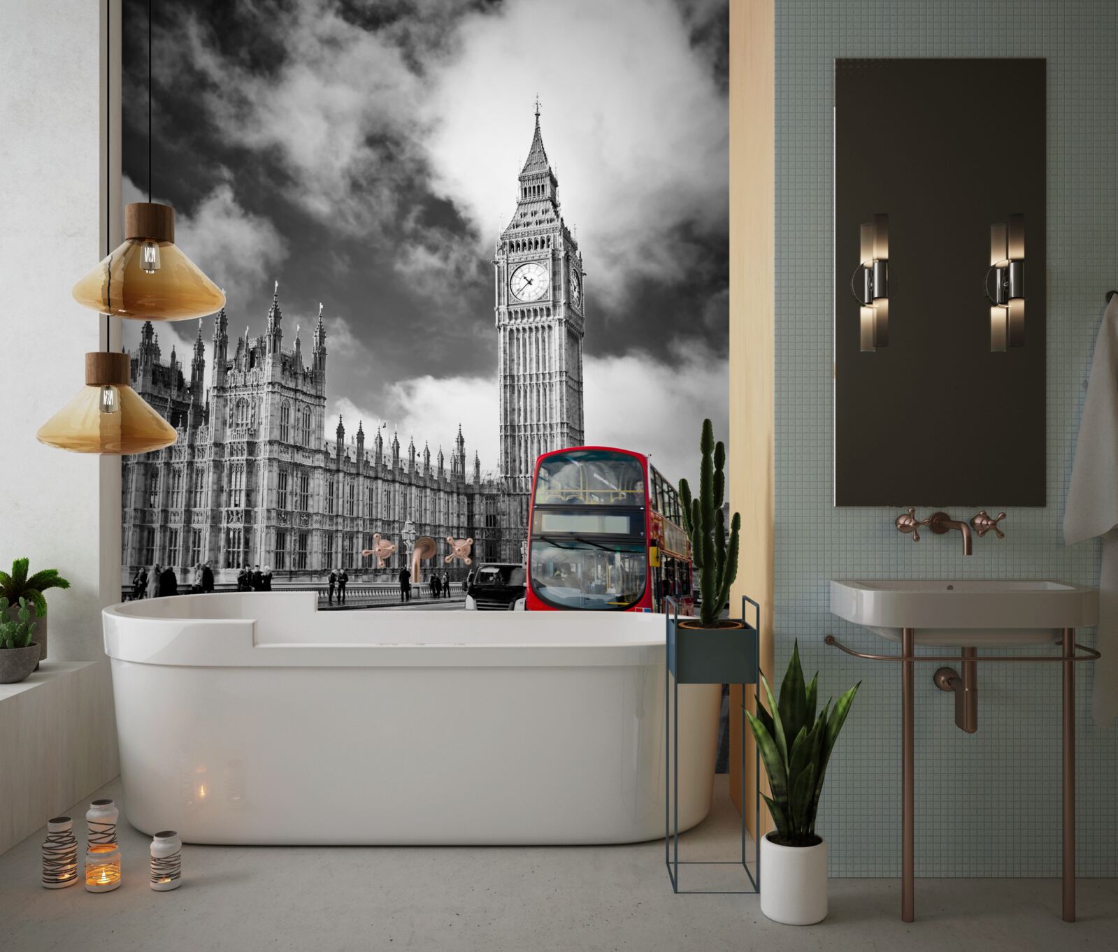 Fototapet big ben și autobuzul roșu