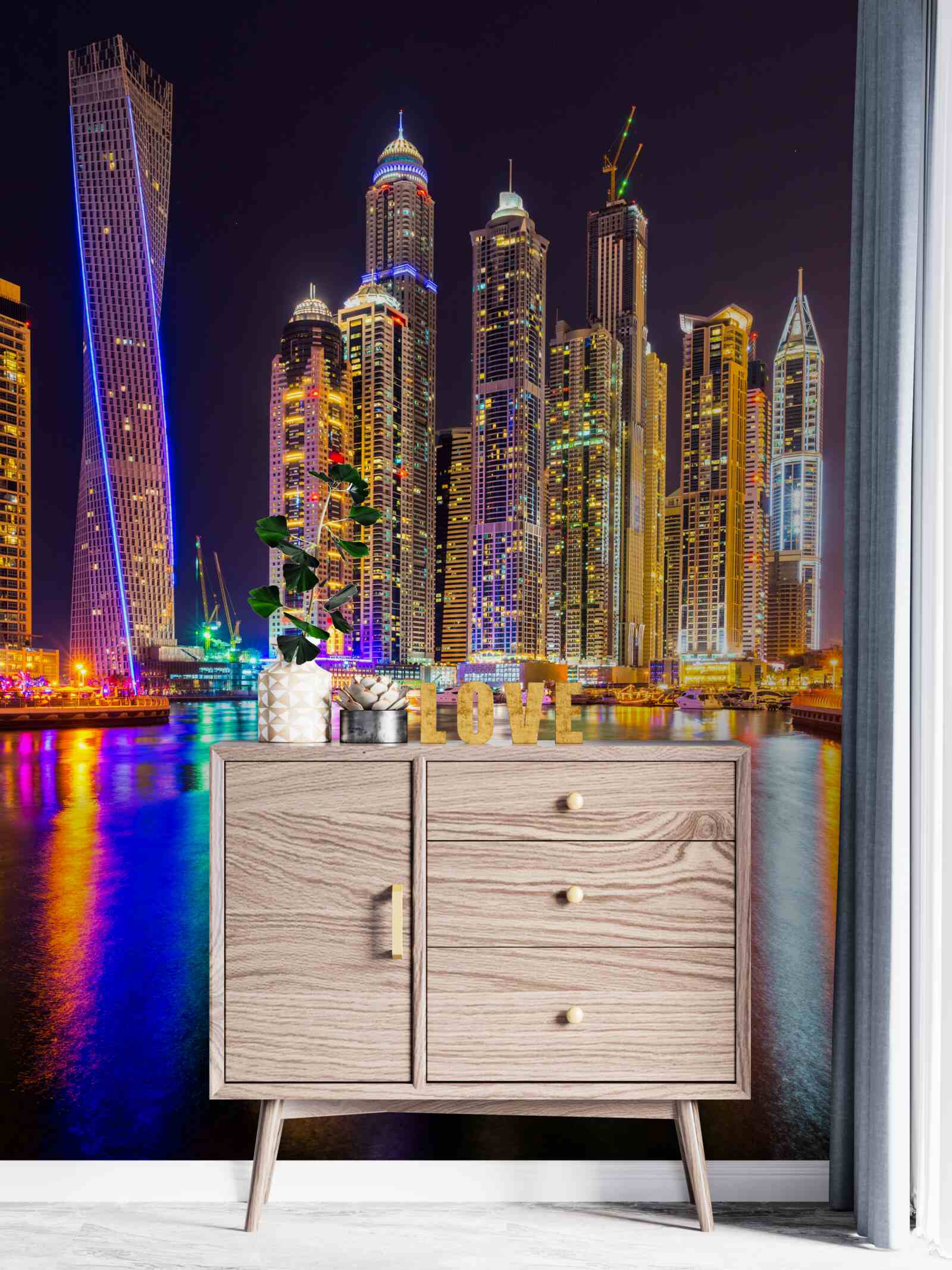 Fototapet iluminatul orașului pe timp de noapte