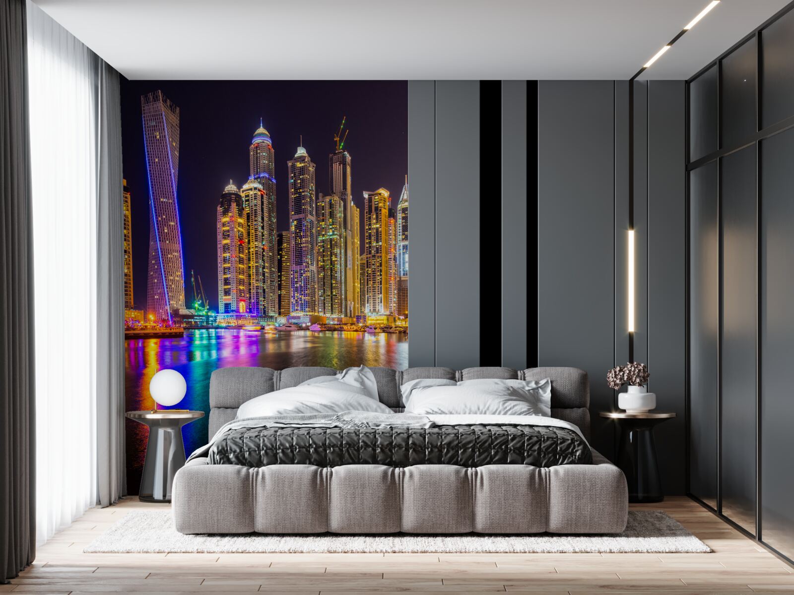 Fototapet iluminatul orașului pe timp de noapte