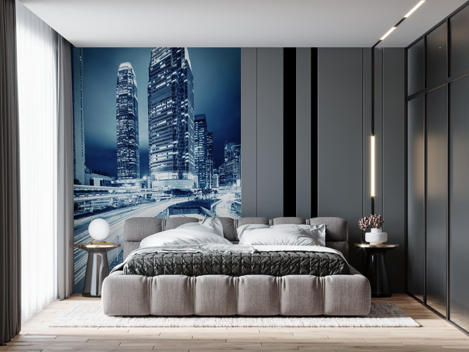 Fototapet Calea care duce la clădirile înalte