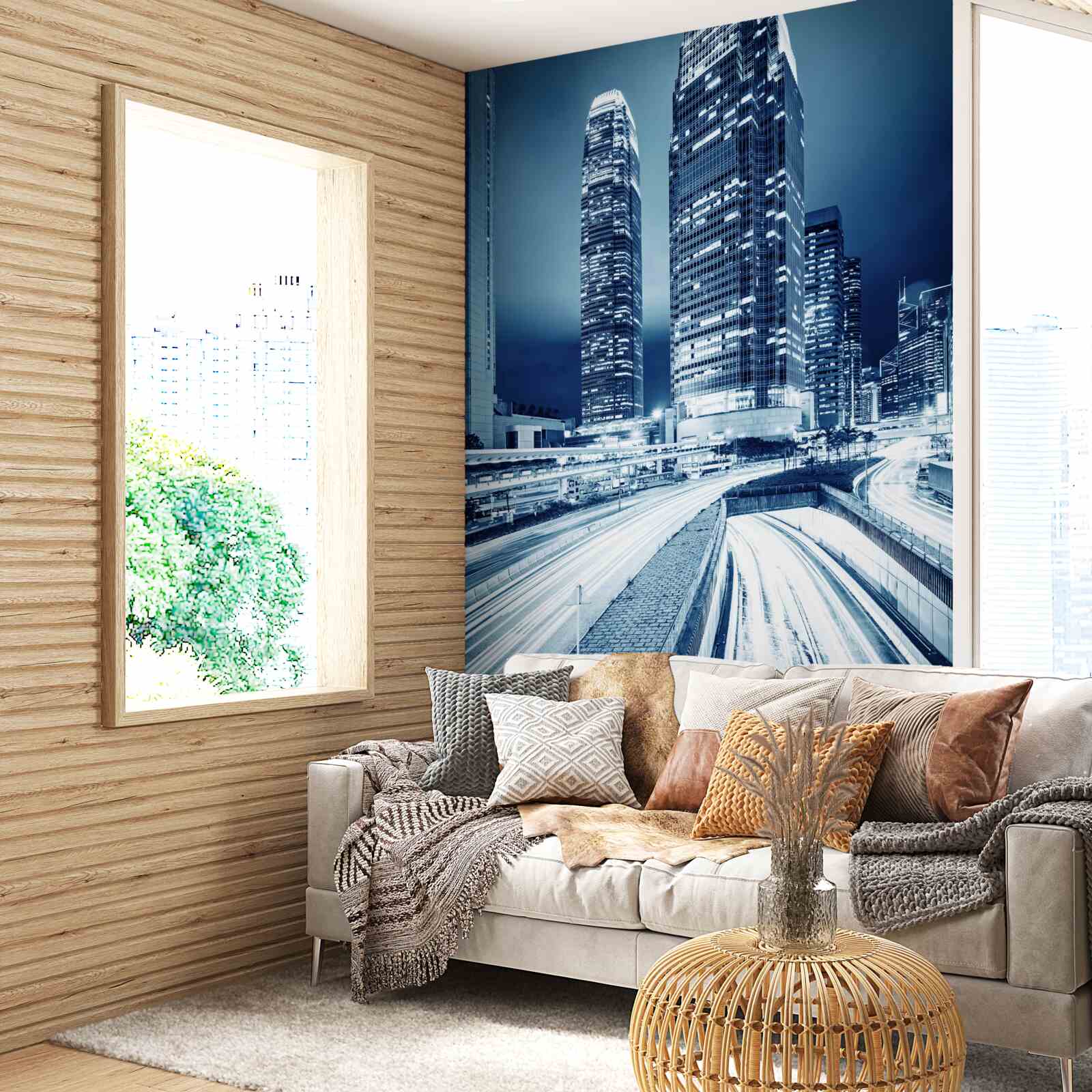 Fototapet Calea care duce la clădirile înalte