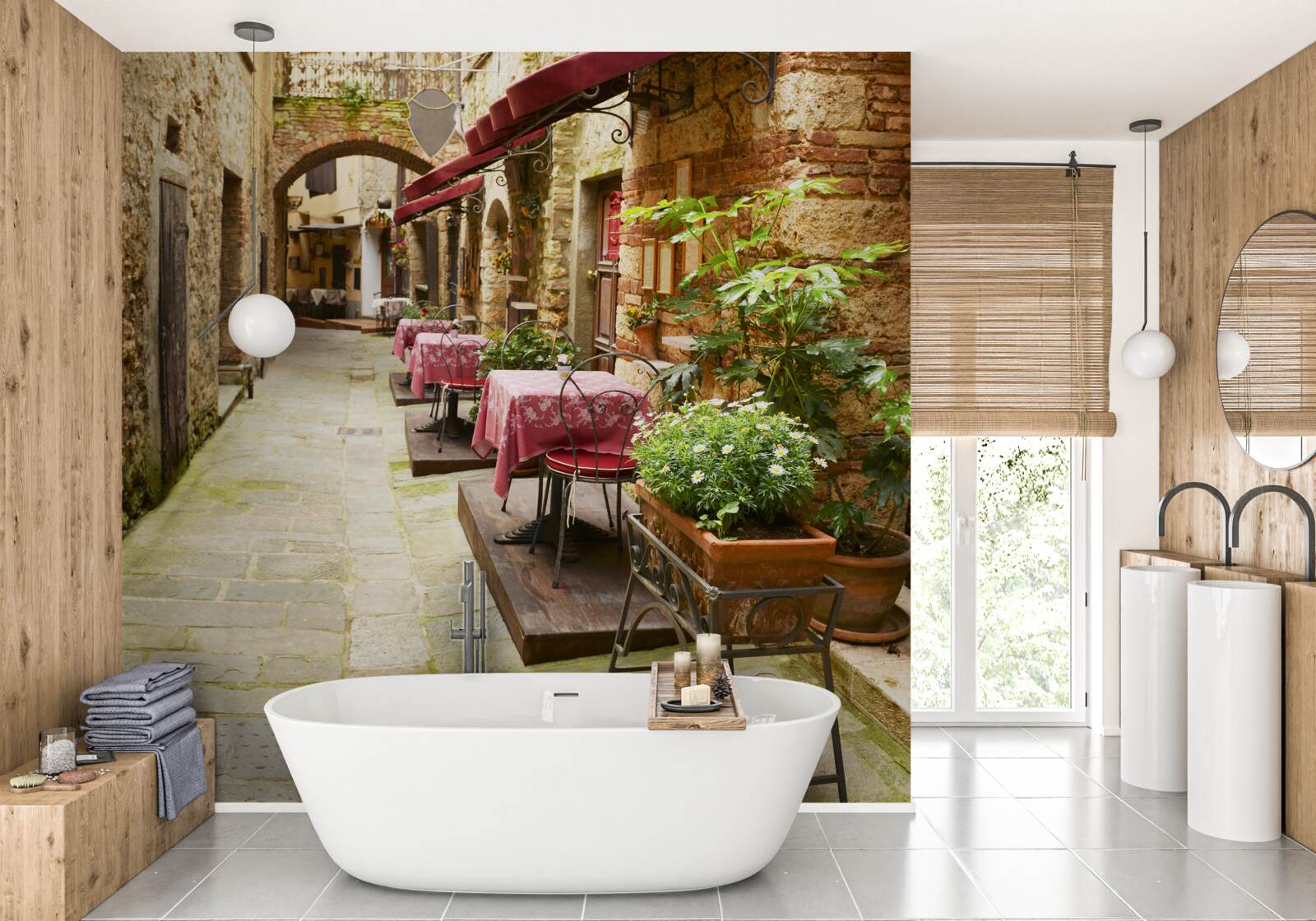 Fototapet stradă liniștită într-o zonă istorică a orașului