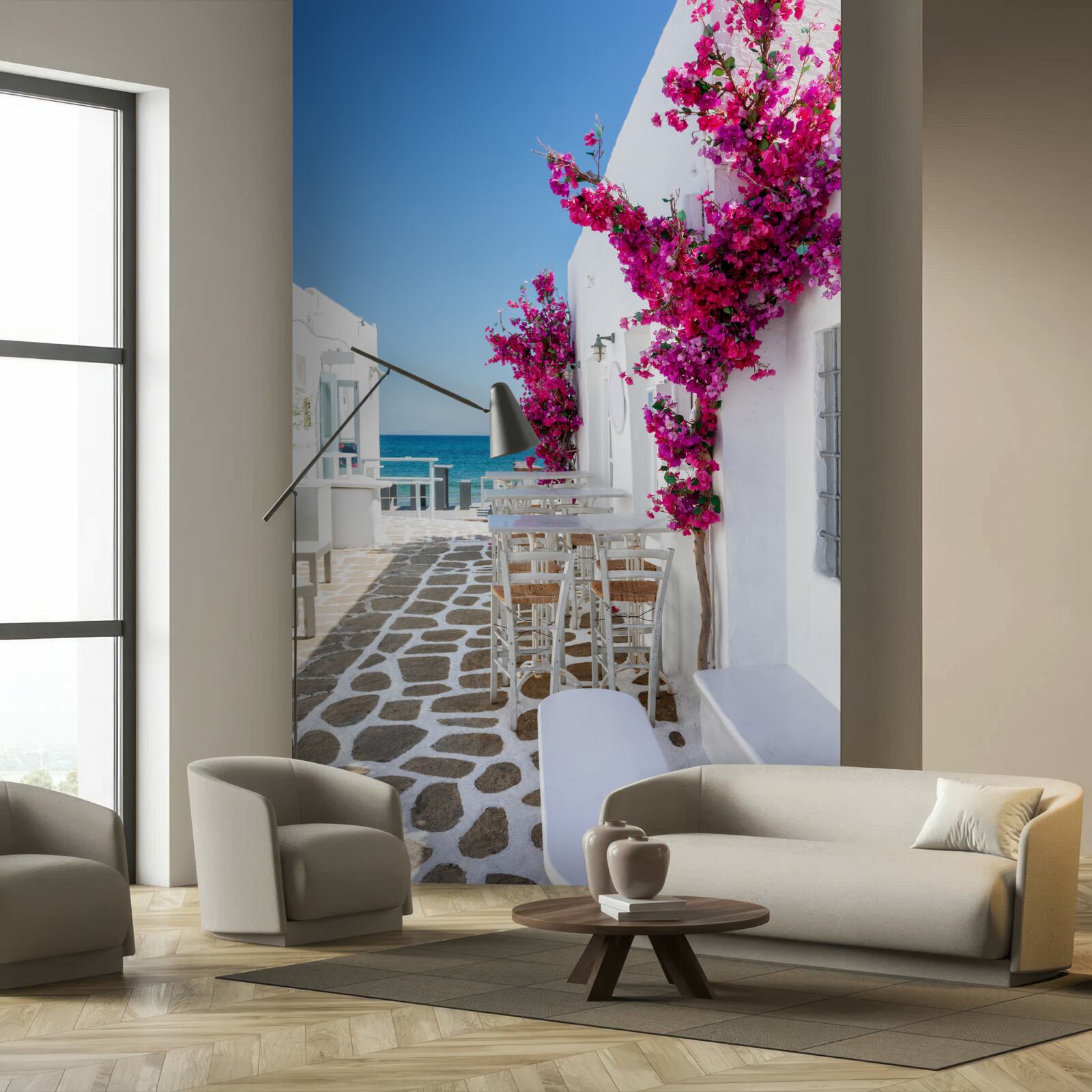 Fototapet strada mare vopsită în alb