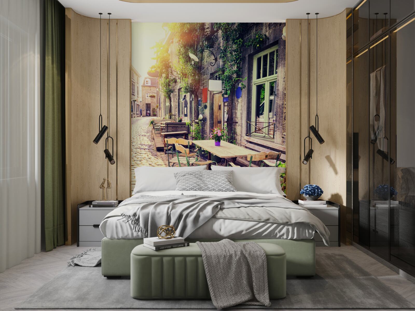 Fototapet cafenea de familie cu o atmosferă confortabilă în zori