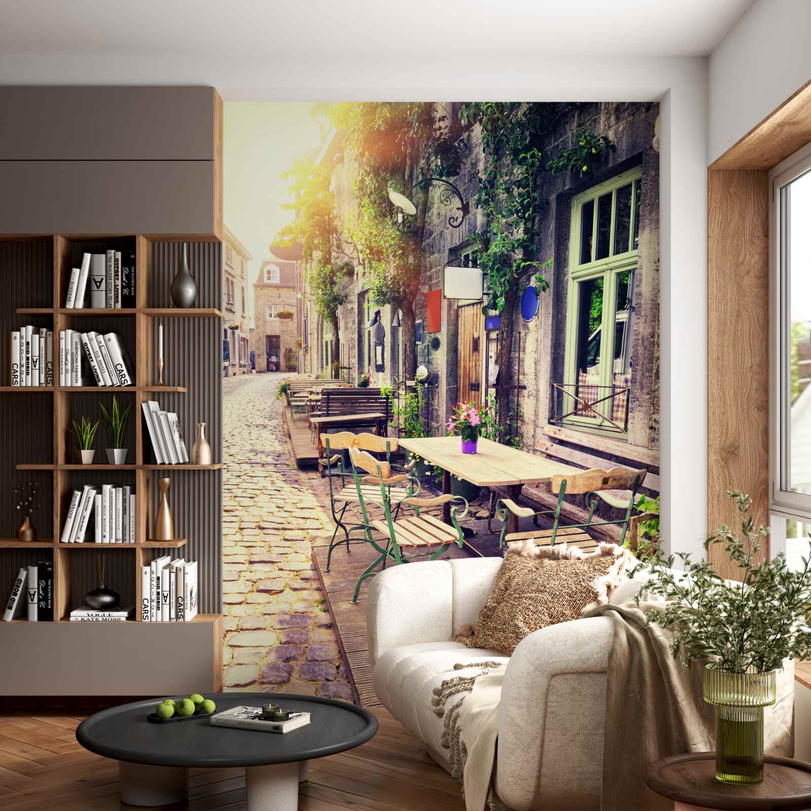 Fototapet cafenea de familie cu o atmosferă confortabilă în zori