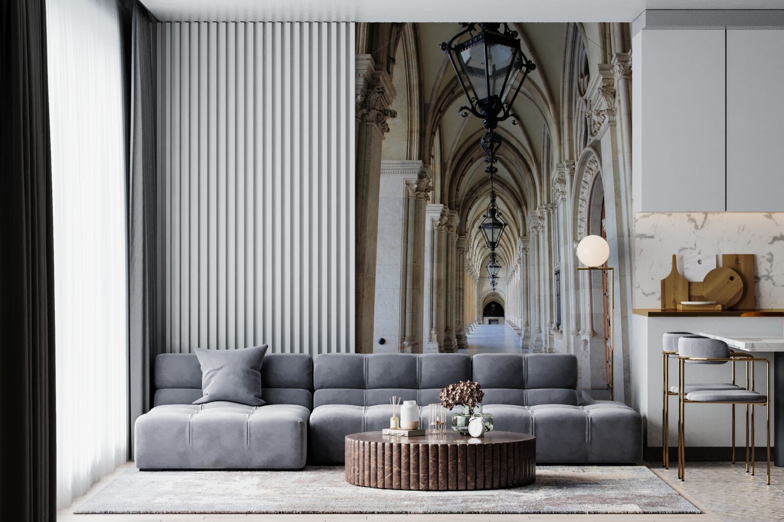 Fototapet arcadele gotice ale consiliului orașului viena