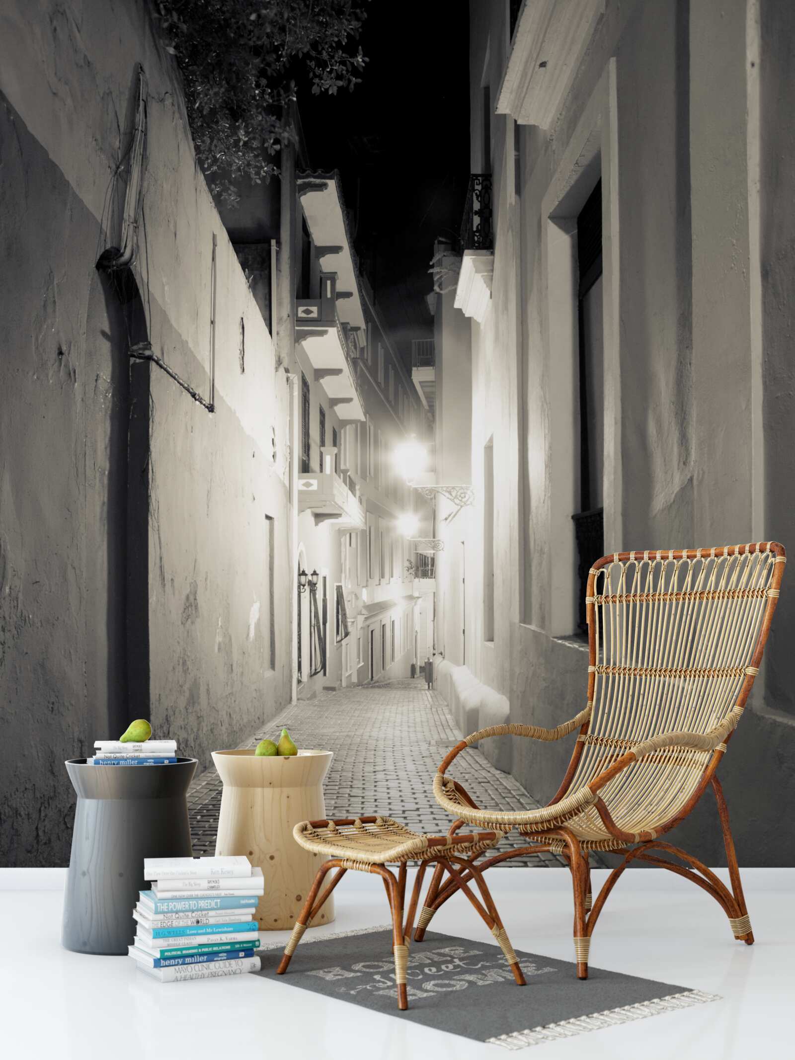 Fototapet o stradă de noapte fără oameni