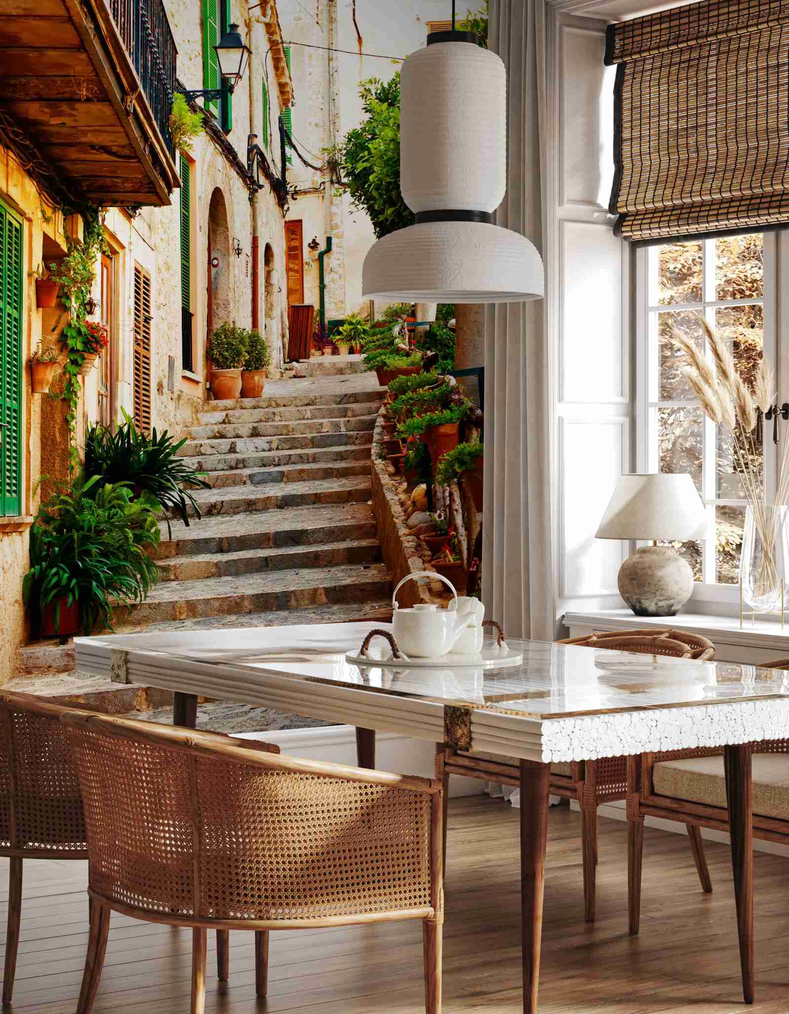 Fototapet scară de piatră pentru locuințe private