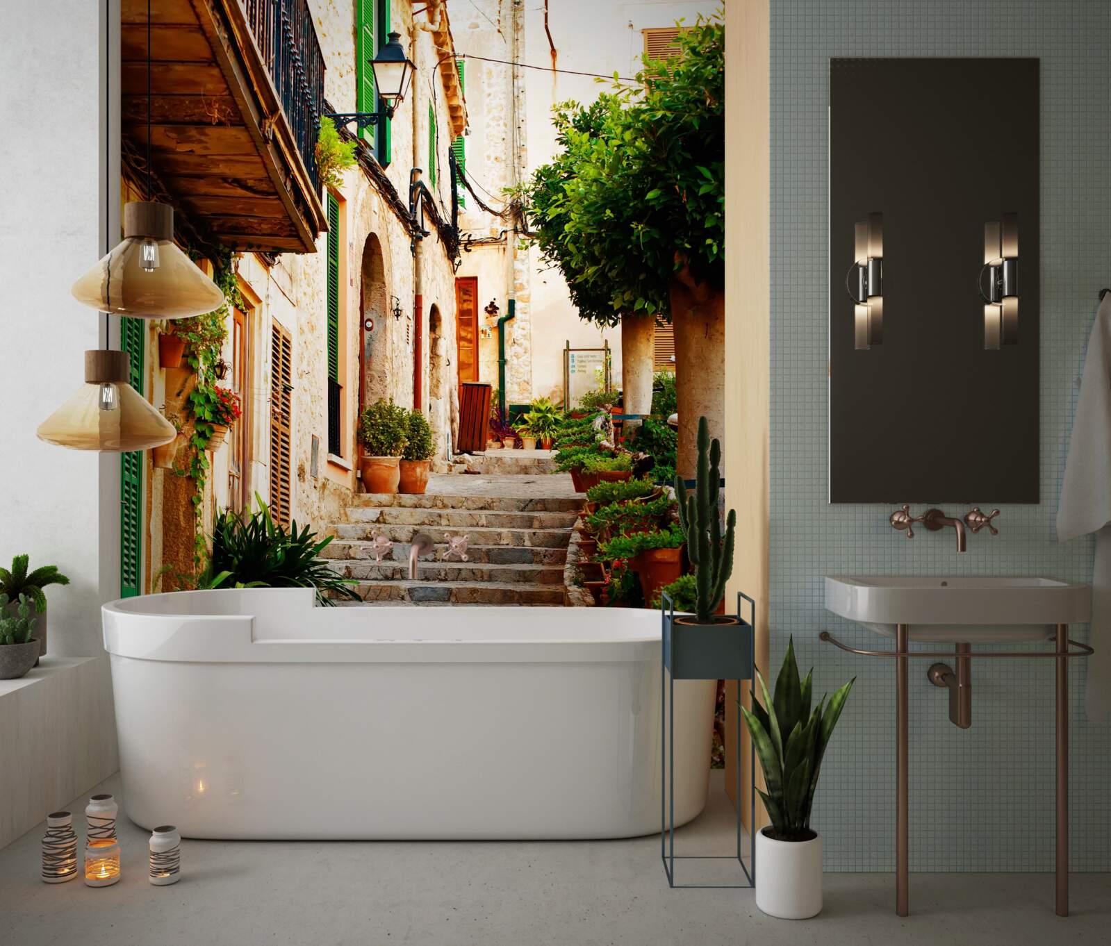 Fototapet scară de piatră pentru locuințe private