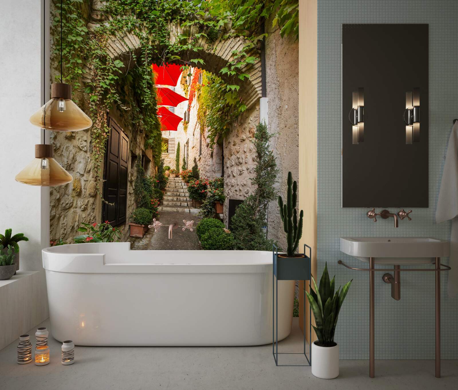 Fototapet Un arc din piatră pe o stradă veche