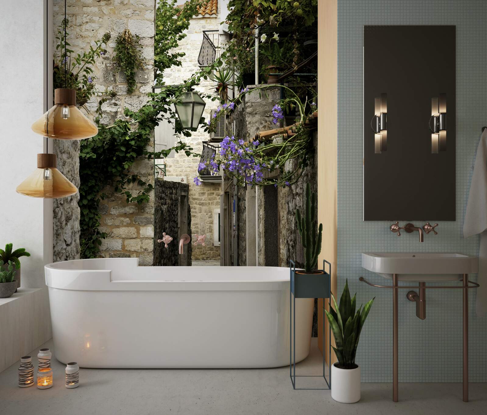 Fototapet drumul vechi al orașului făcut din piatră