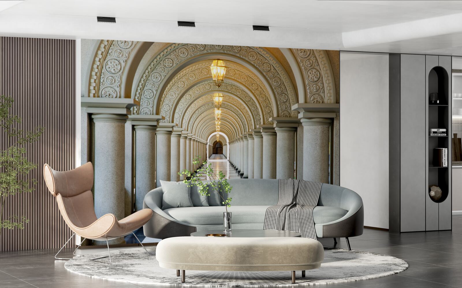 Fototapet un șir nesfârșit de coloane de marmură