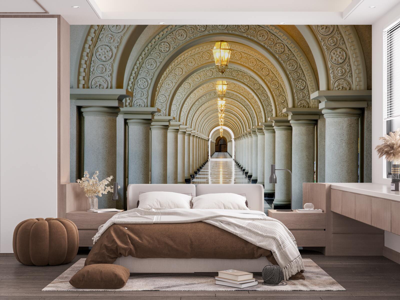 Fototapet un șir nesfârșit de coloane de marmură