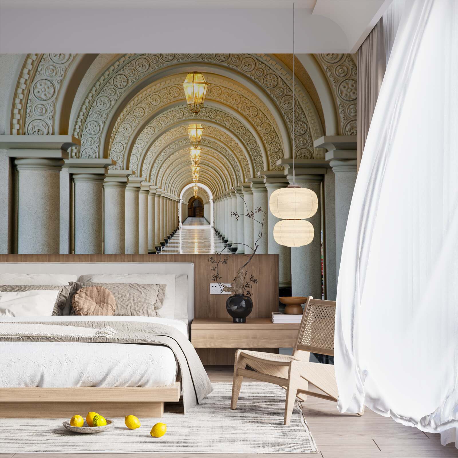 Fototapet un șir nesfârșit de coloane de marmură