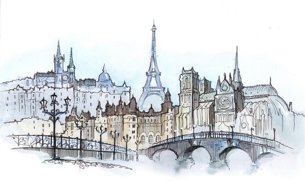 Fototapet promenadă în vechiul Paris