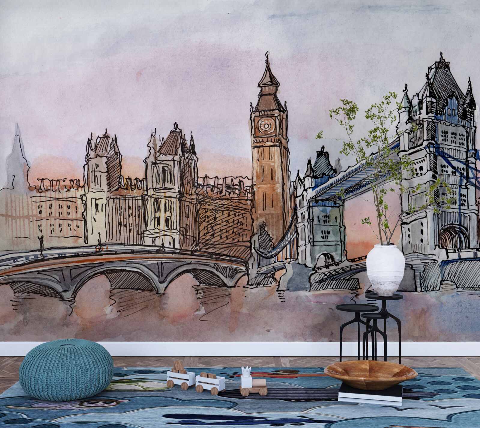 Fototapet monumente emblematice ale Marii Britanii