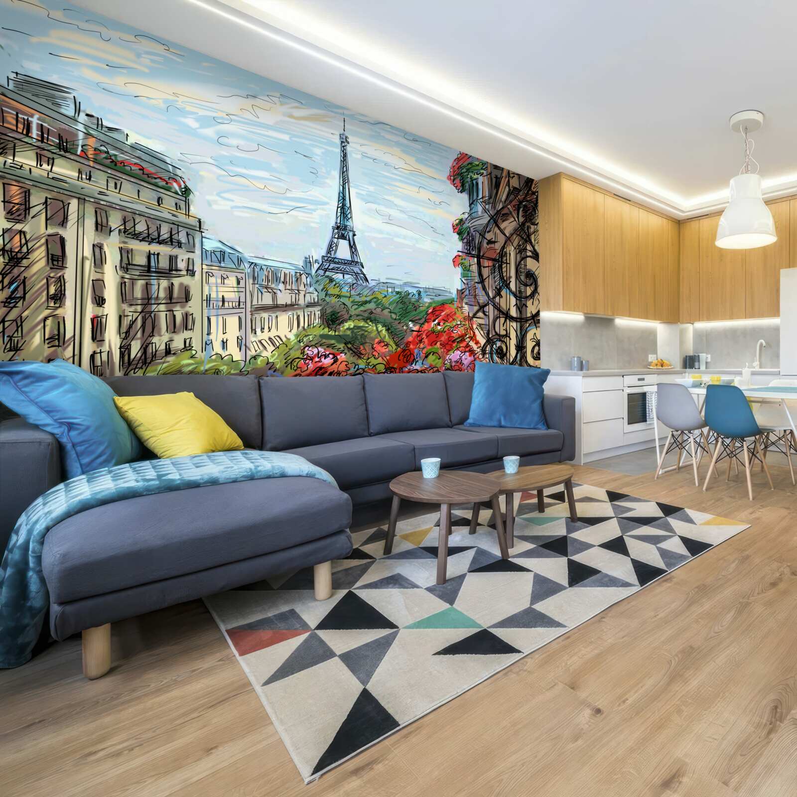 Fototapet vedere uluitoare la turnul eiffel din balcon