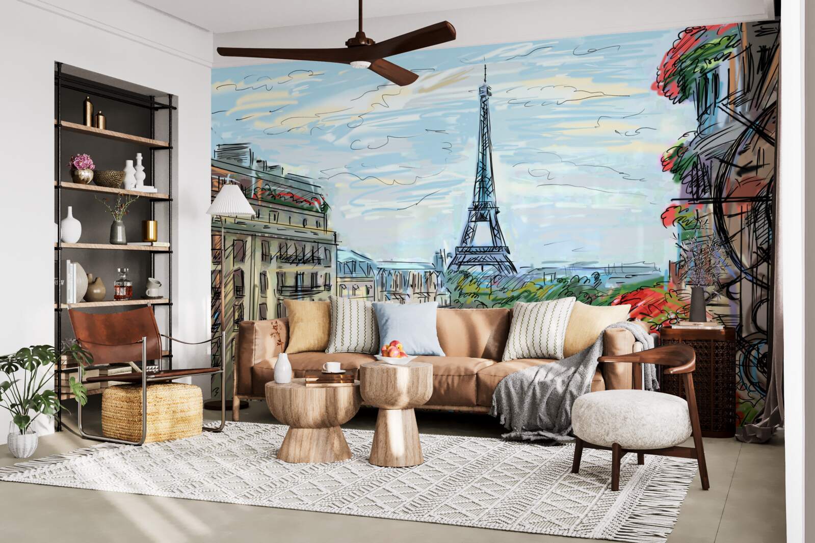 Fototapet vedere uluitoare la turnul eiffel din balcon