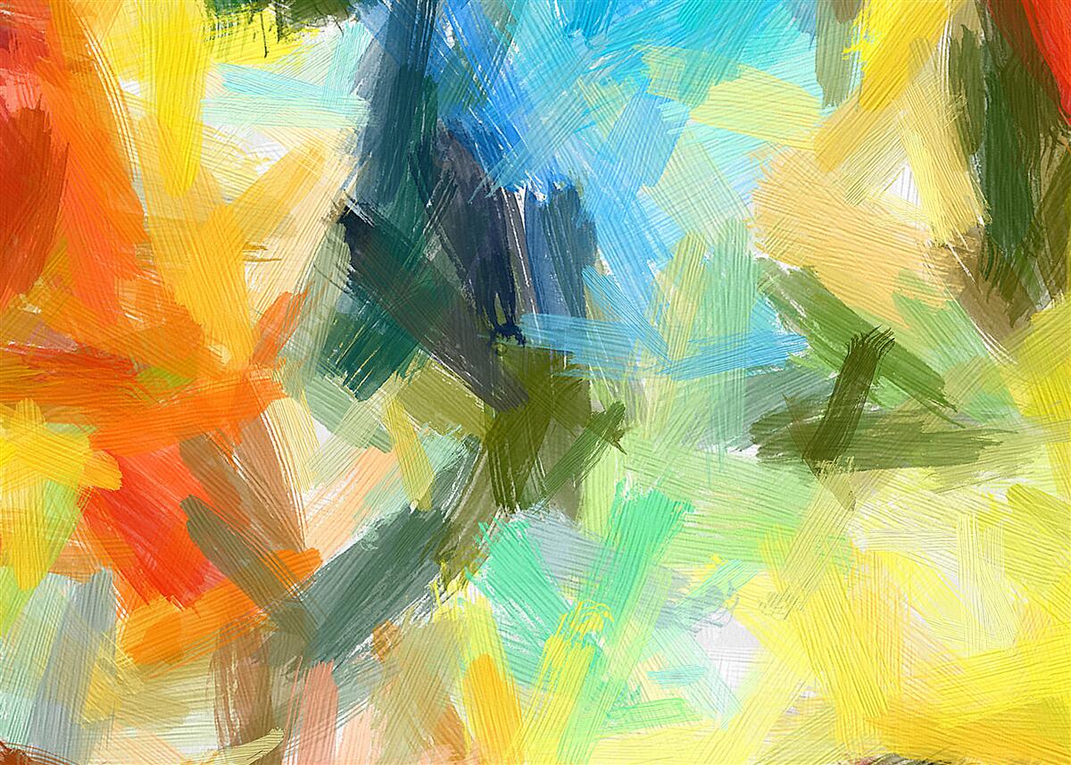 Fototapet pictură abstractă în ulei reprezentând toamna