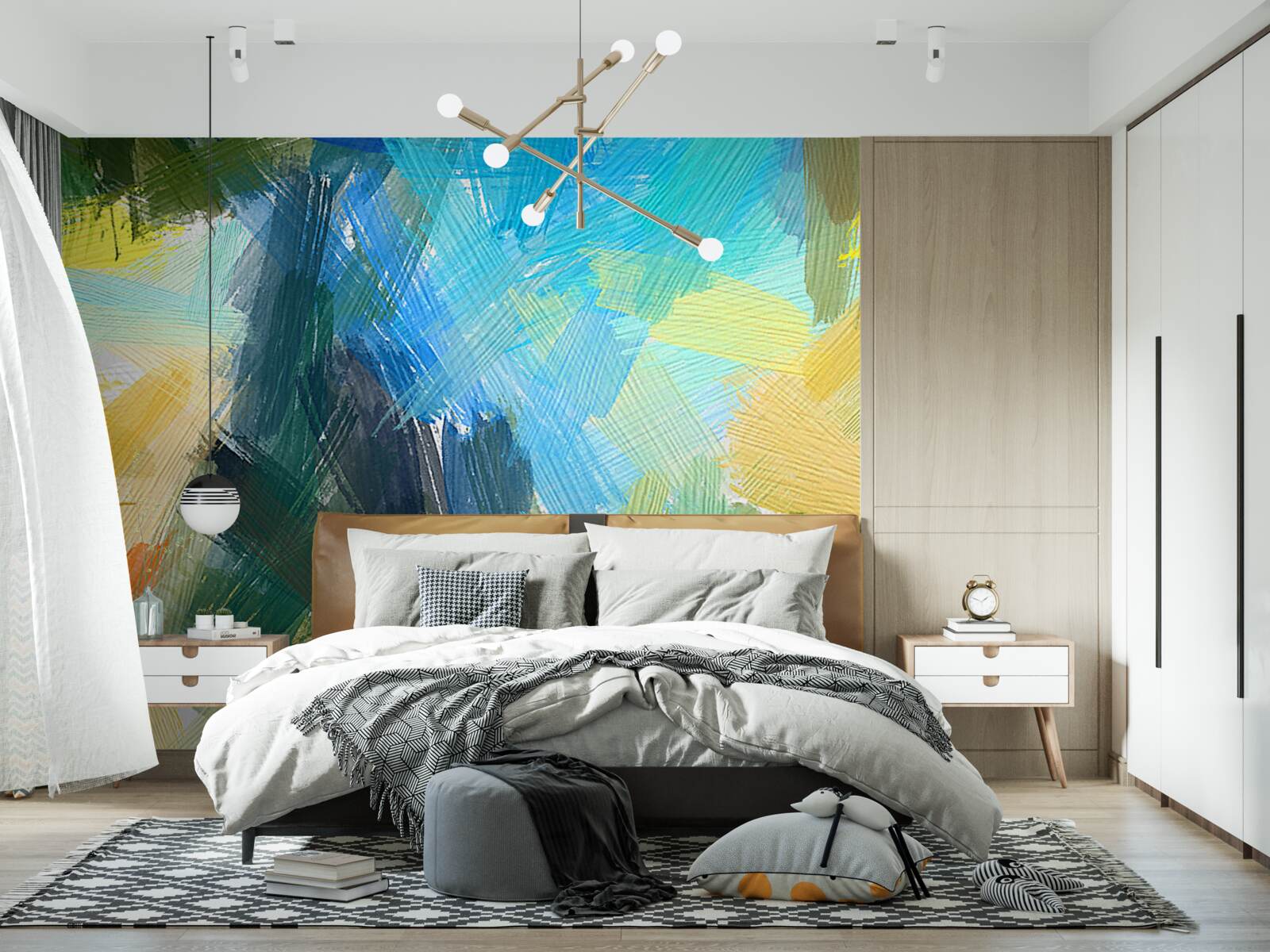 Fototapet abstracție de toamnă creată cu vopsele în ulei