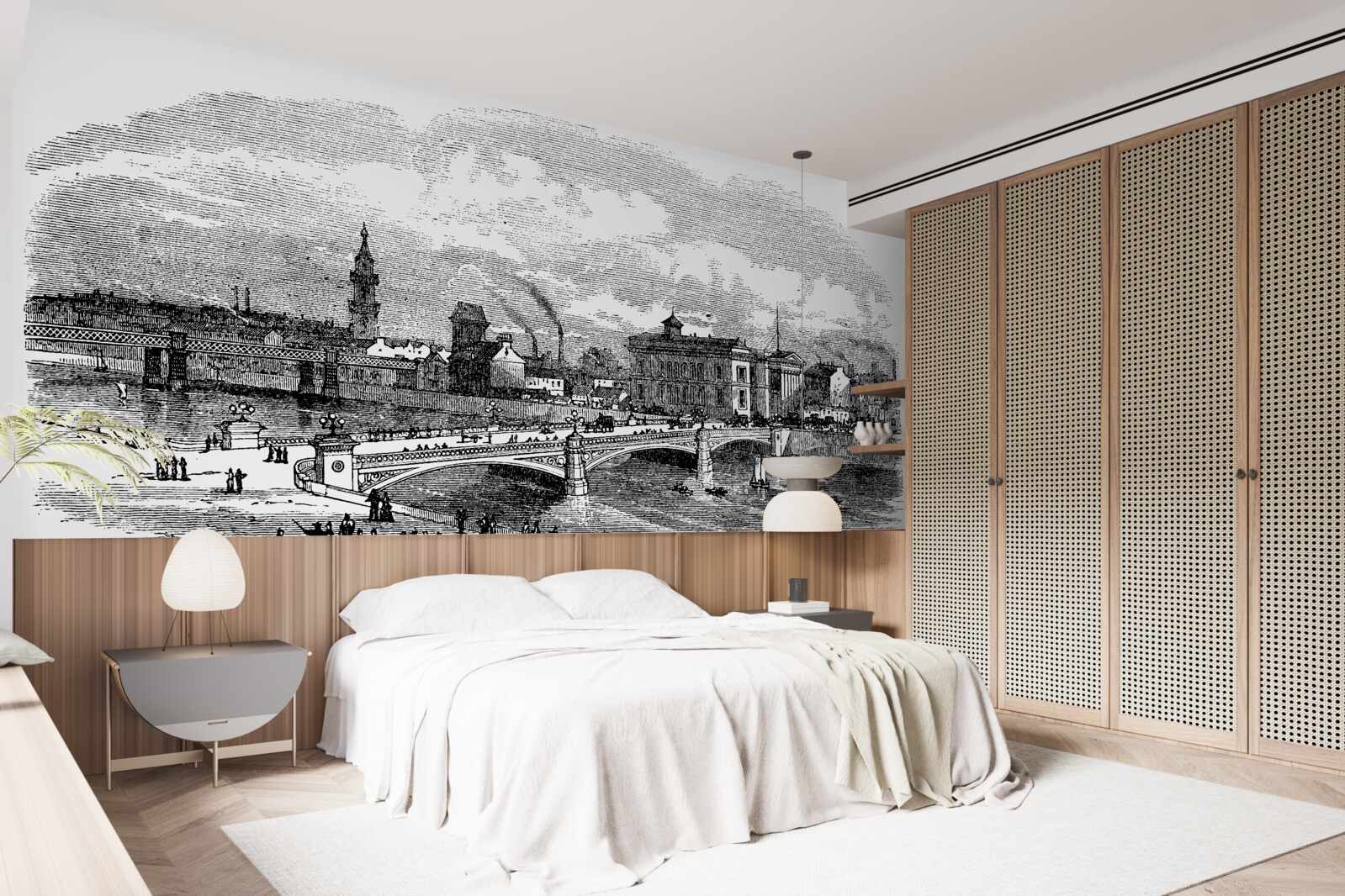 Fototapet retro albert bridge w glasgow