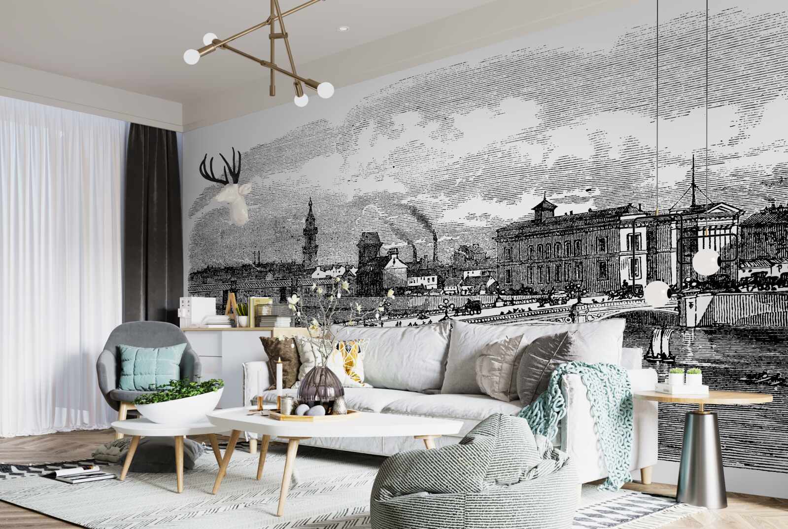 Fototapet retro albert bridge w glasgow