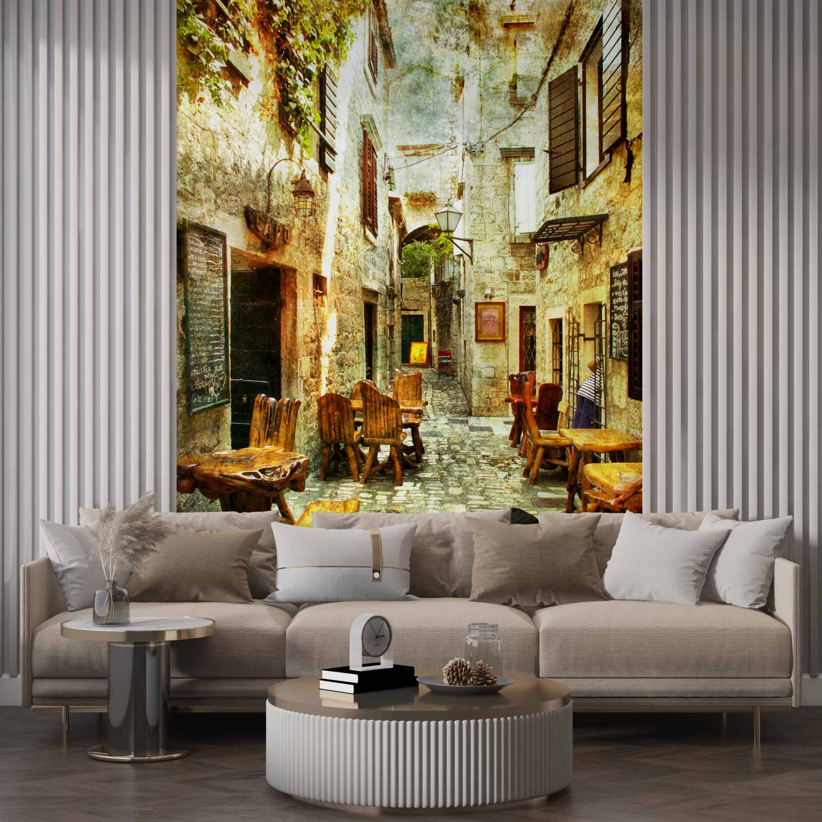 Fototapet cafenea confortabilă, liniștită, într-o zonă istorică a orașului