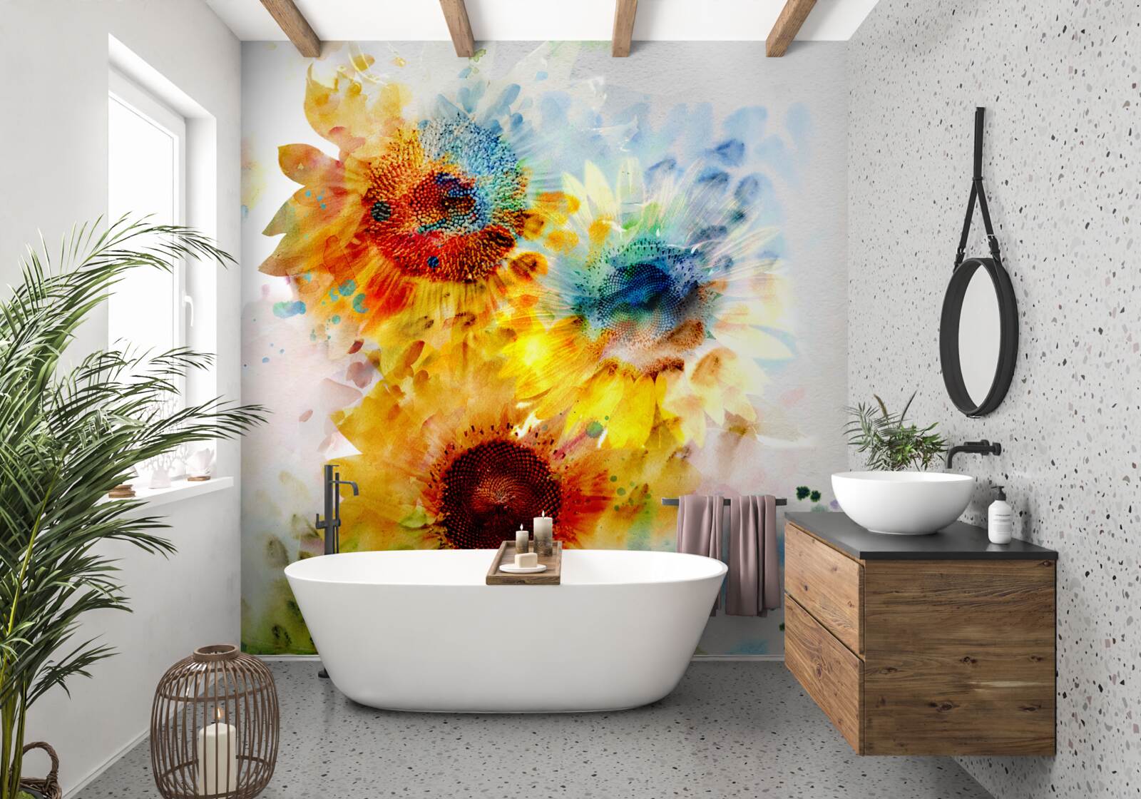 Fototapet buchet de floarea soarelui de vară