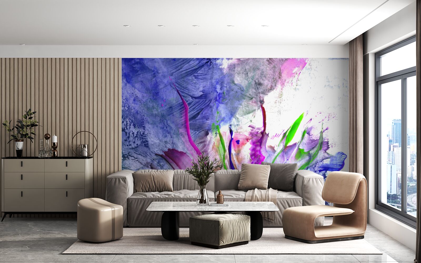 Fototapet abstracție în nuanțe de culori vii