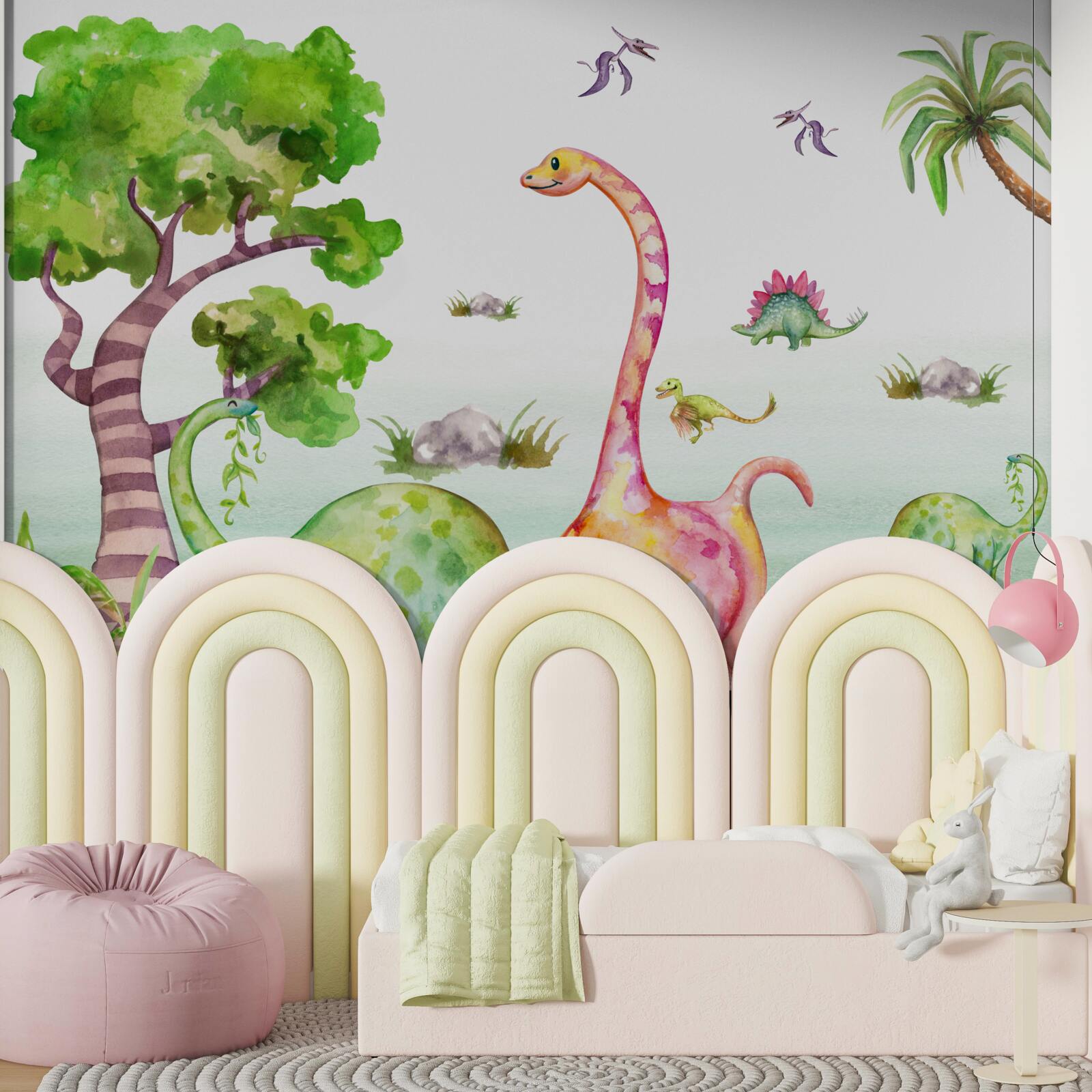 Fototapet dinozauri animați care ies la plimbare