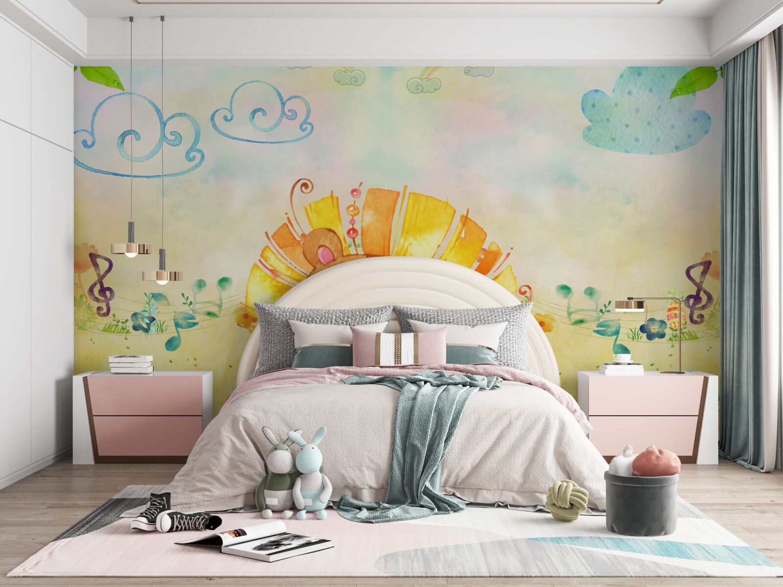 Fototapet o leoaică tânără zâmbește fericită pe o pajiște