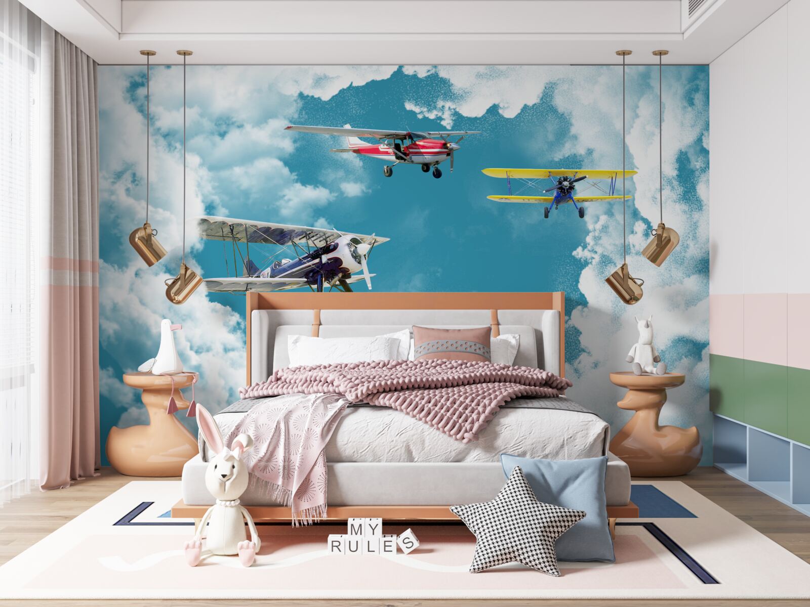 Fototapet avioanele sunt pe cer