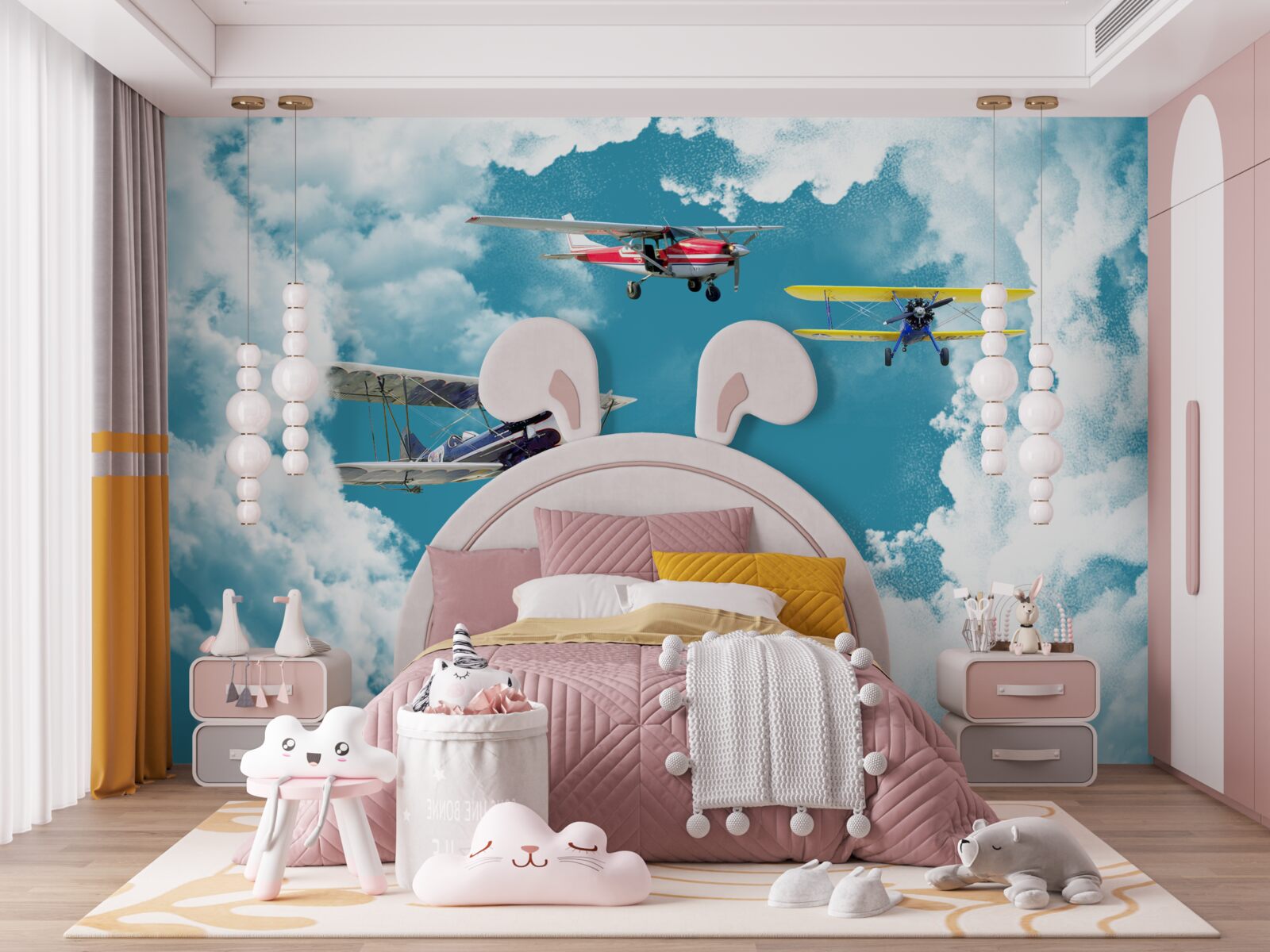 Fototapet avioanele sunt pe cer