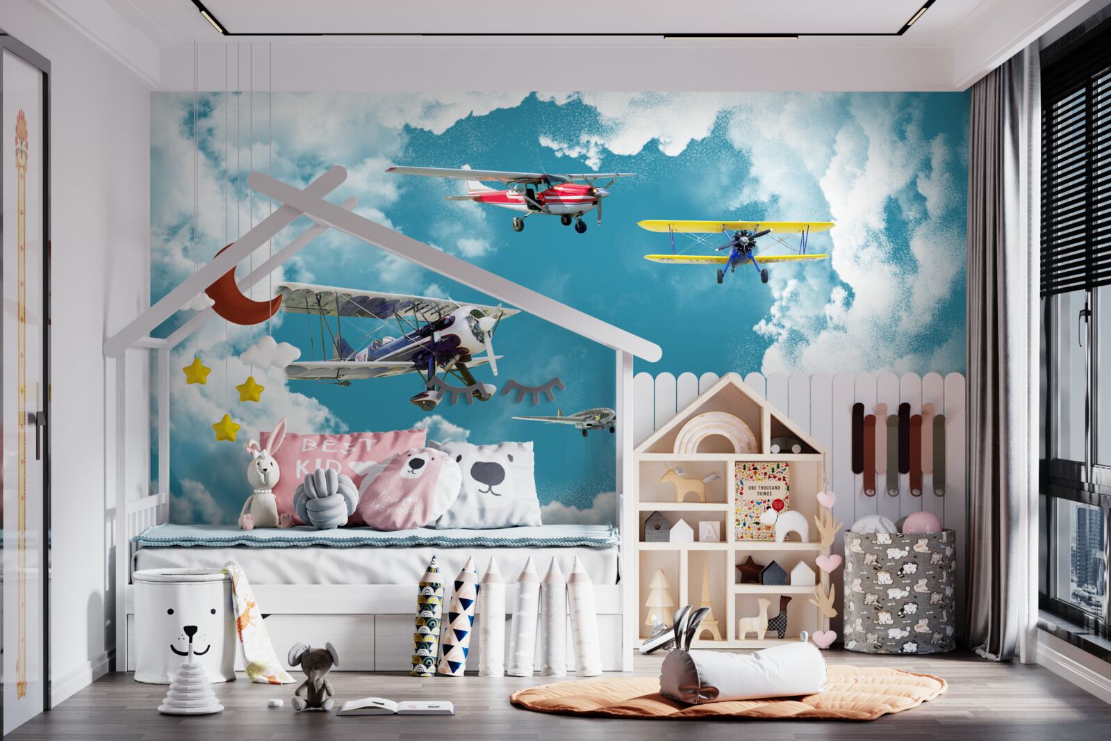 Fototapet avioanele sunt pe cer