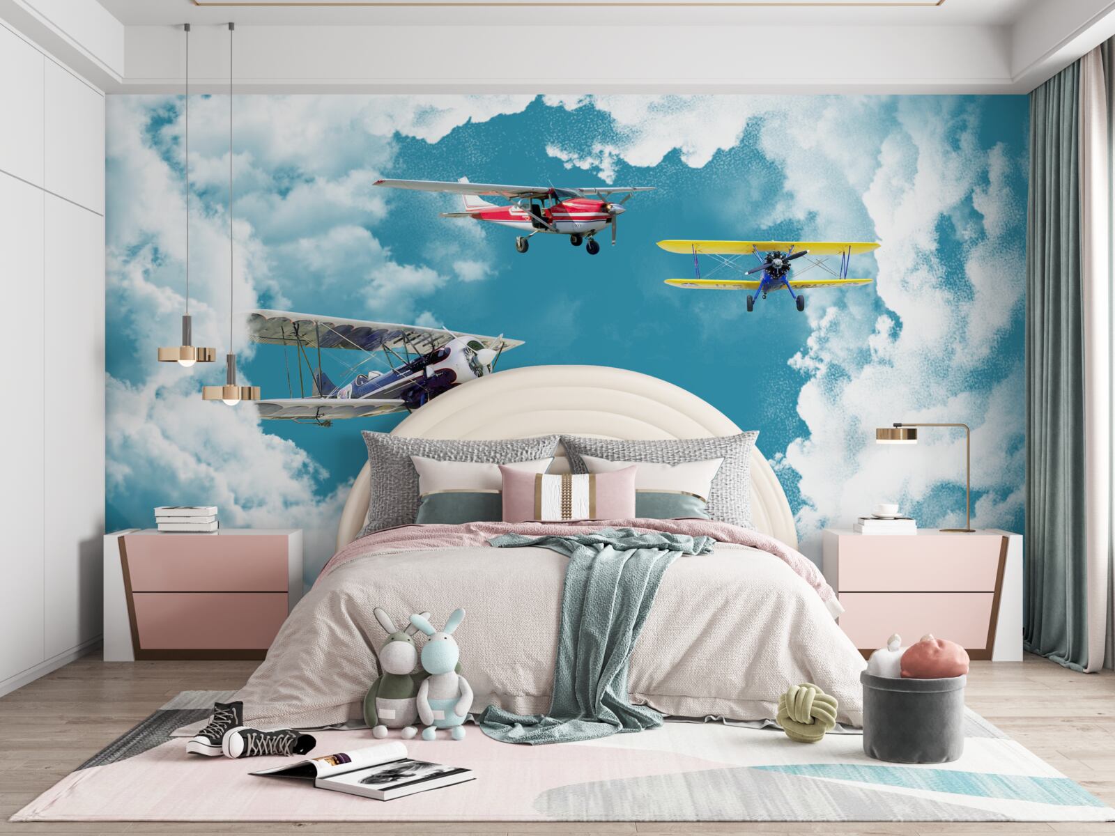 Fototapet avioanele sunt pe cer