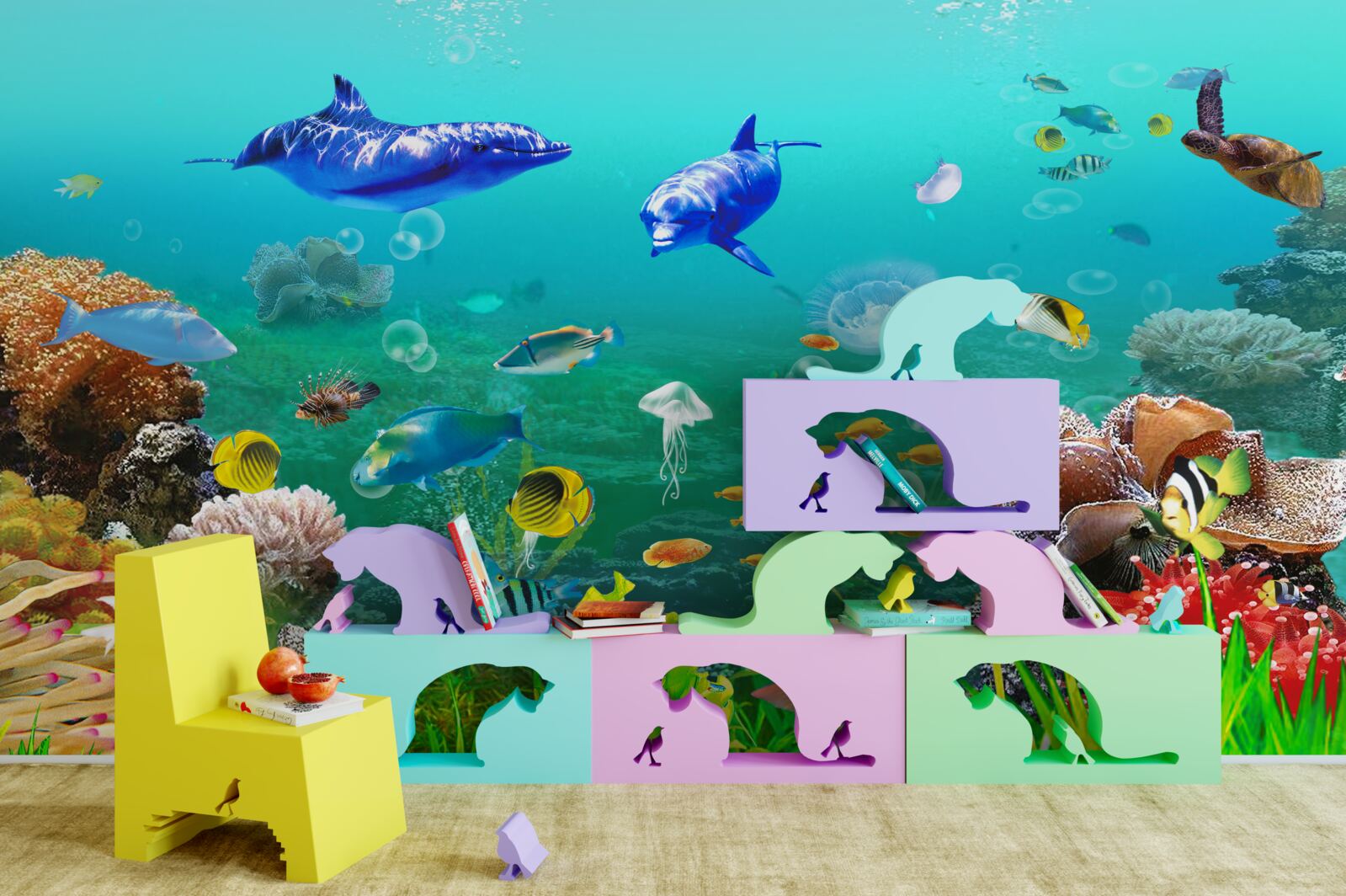 Fototapet diversitatea regnului subacvatic