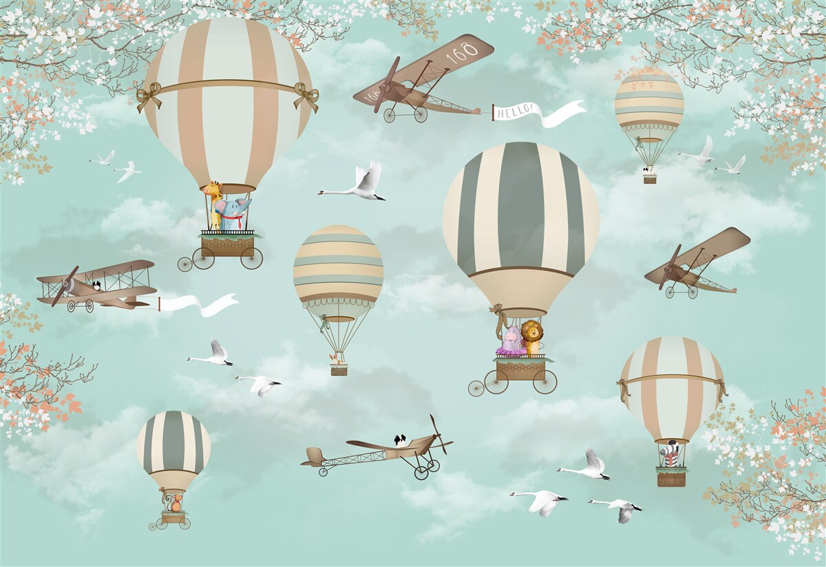 Fototapet animalele și-au început călătoria aeriană spre cer