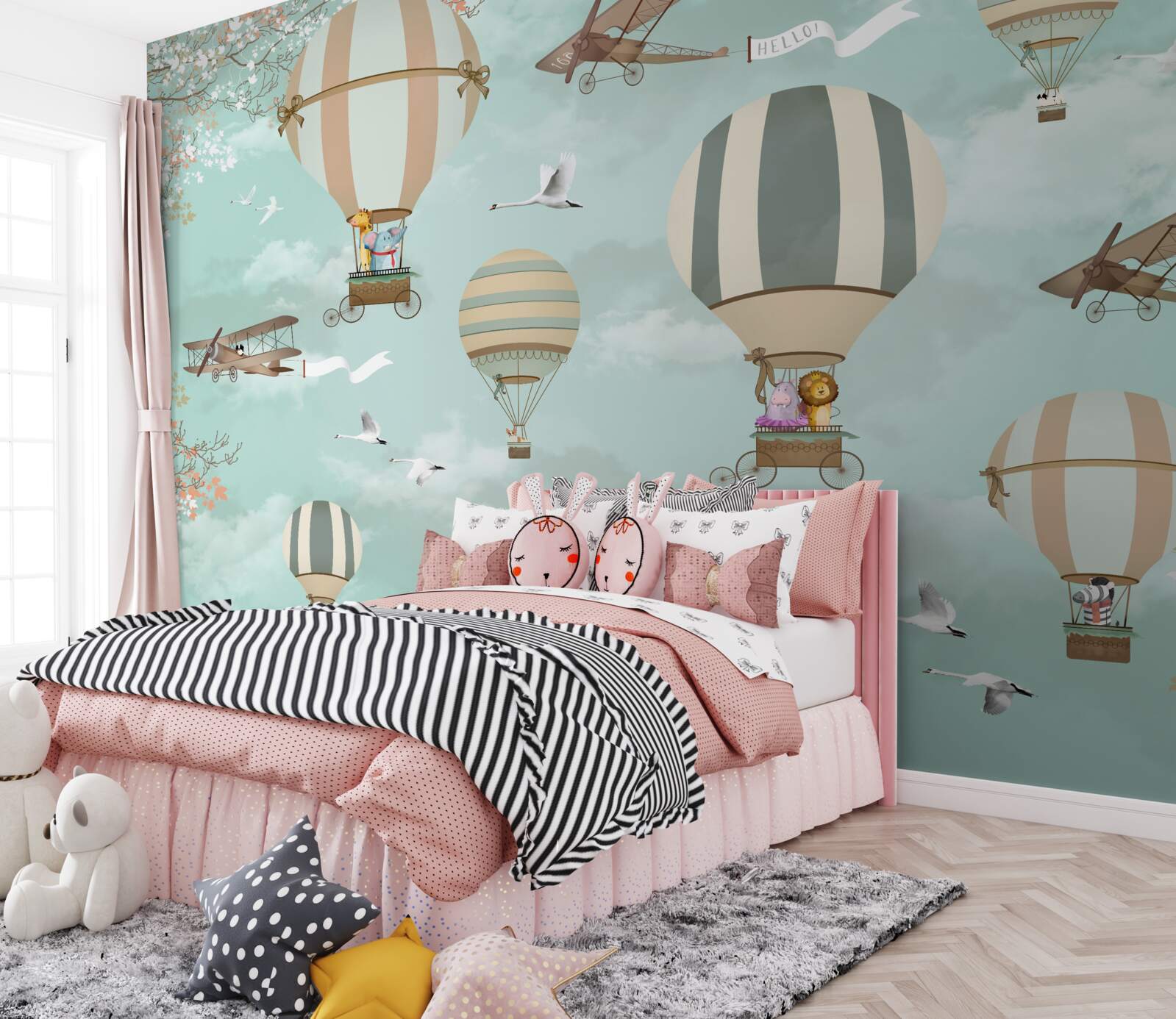 Fototapet animalele și-au început călătoria aeriană spre cer