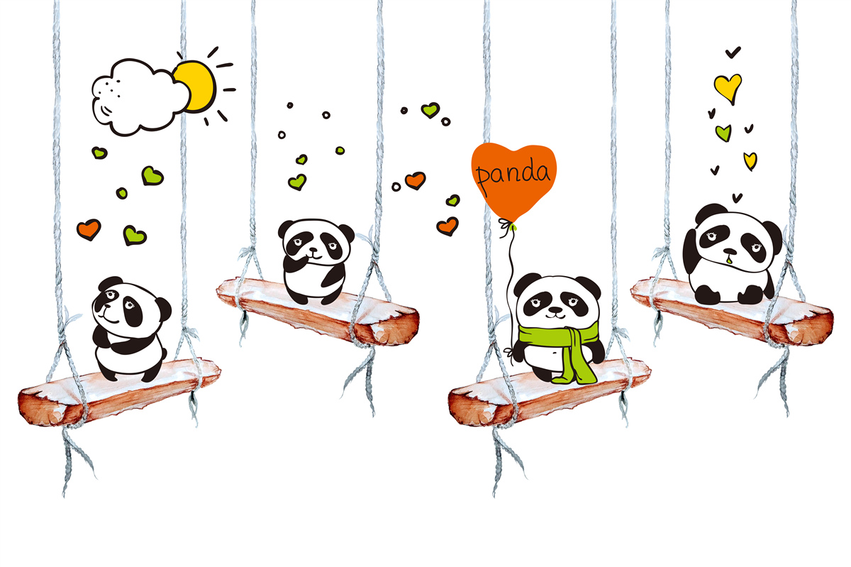 Fototapet pandas rock