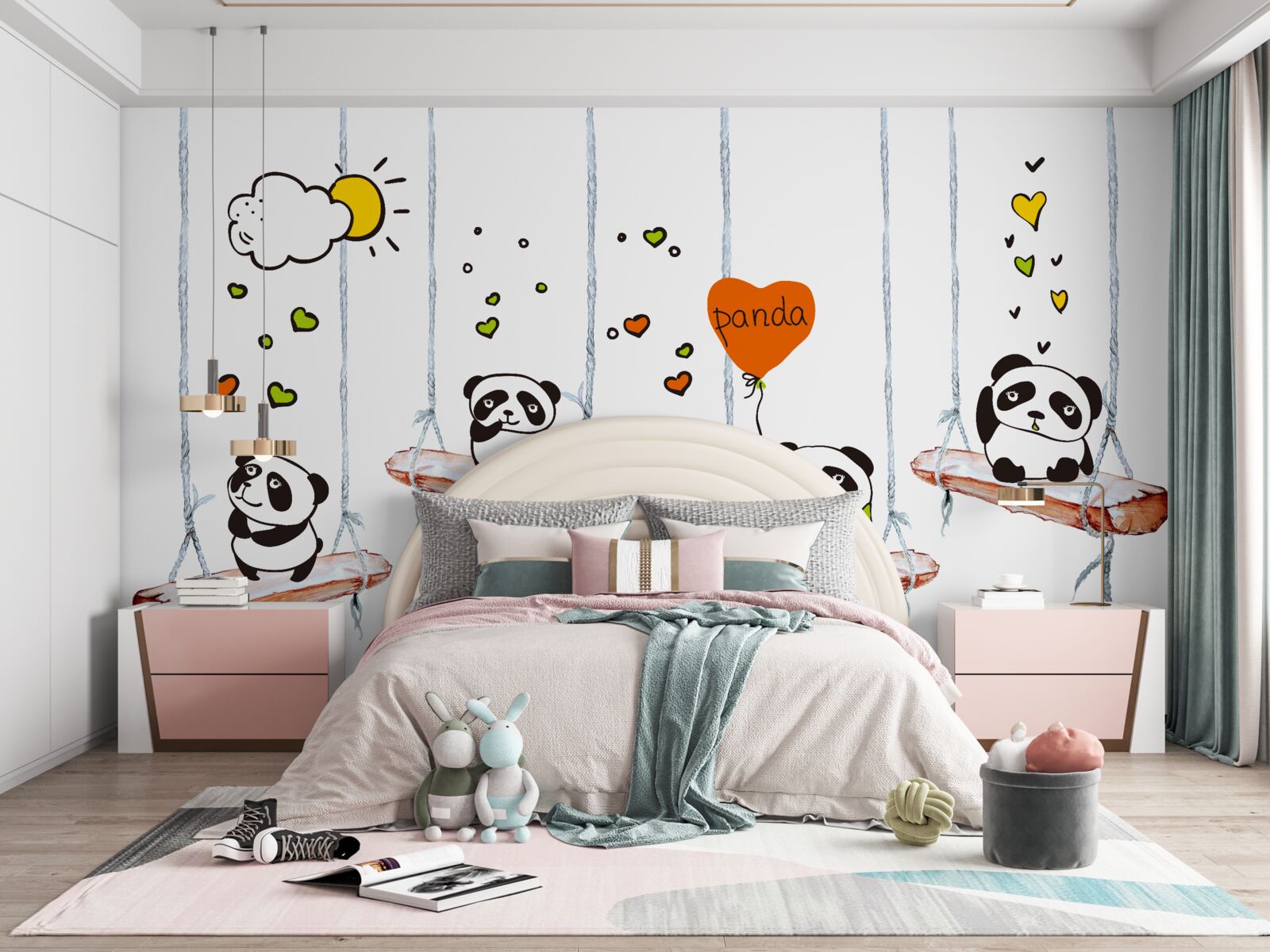 Fototapet pandas rock