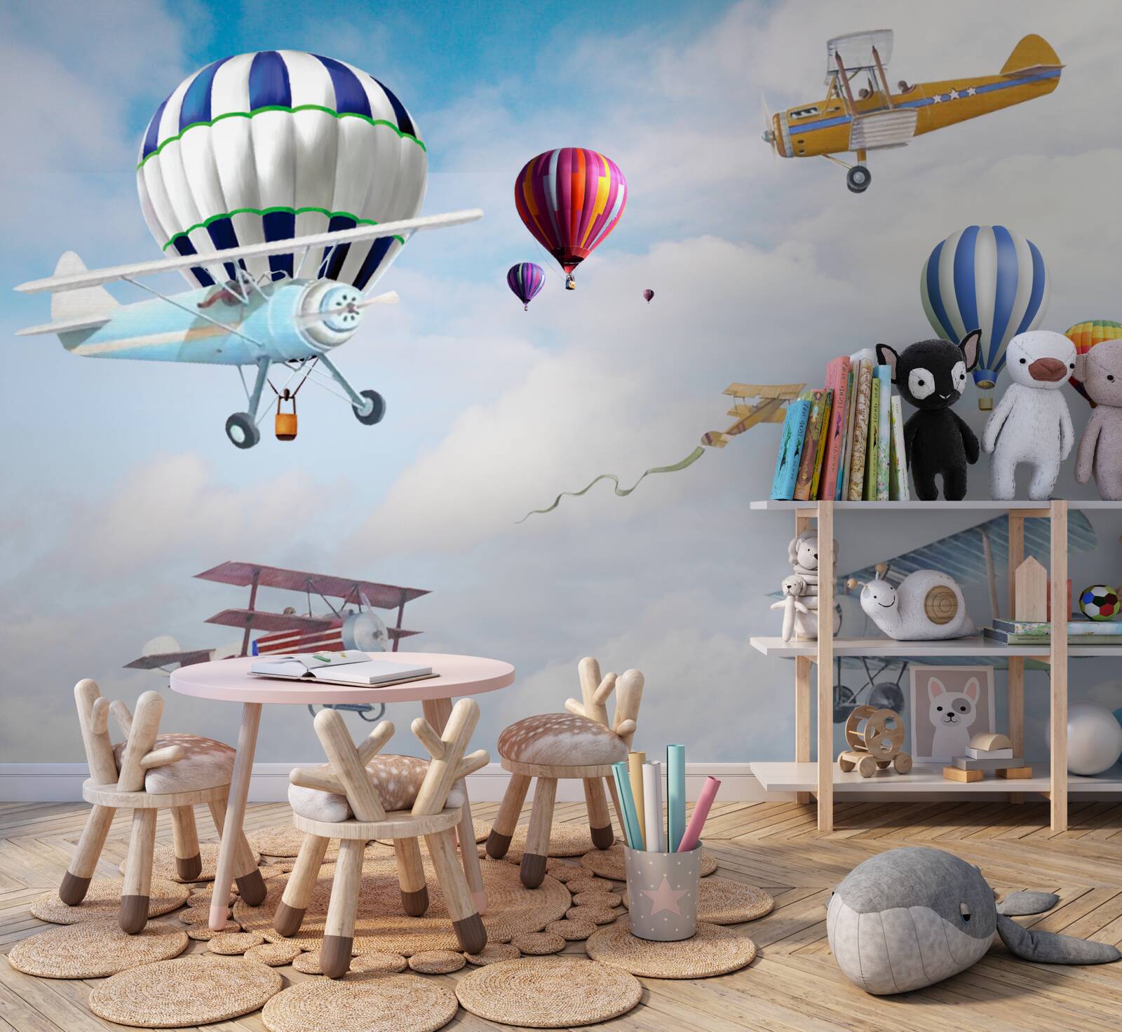 Fototapet manevre aeriene ale aeronavelor și cilindrilor