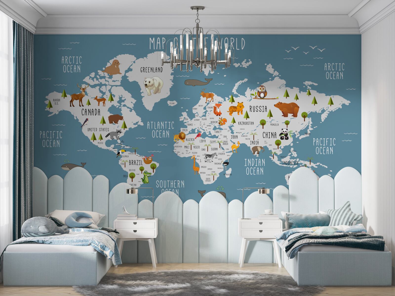 Fototapet hartă realizată în estetică animată