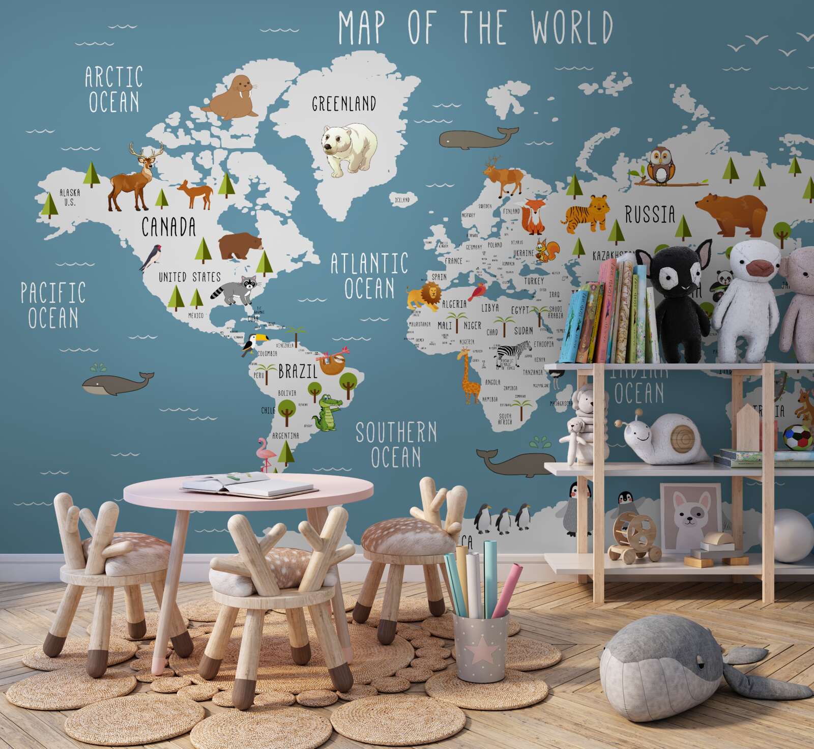 Fototapet hartă realizată în estetică animată