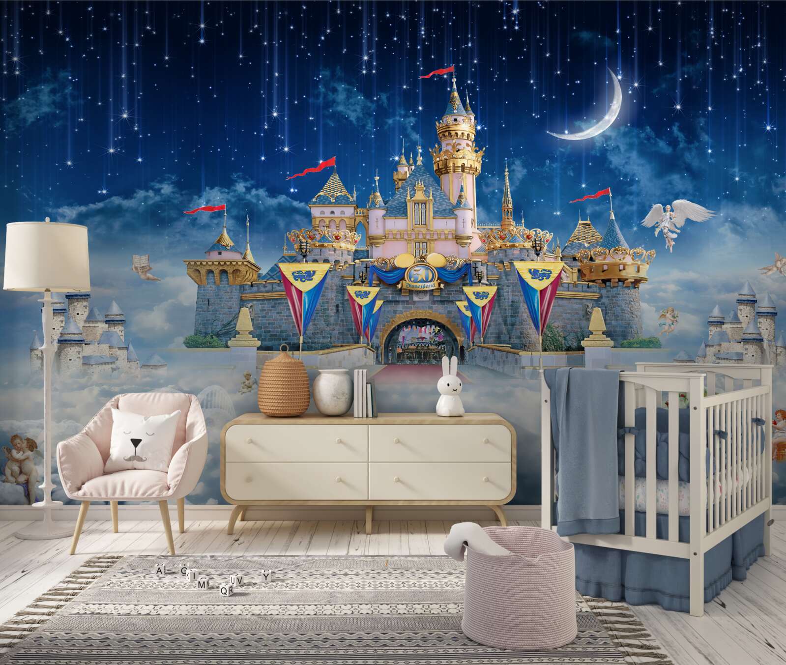 Fototapet ploaie de meteoriți peste o fortăreață mare