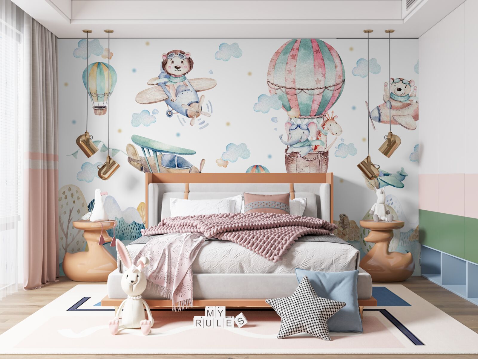 Fototapet un oraș în care animalele zboară