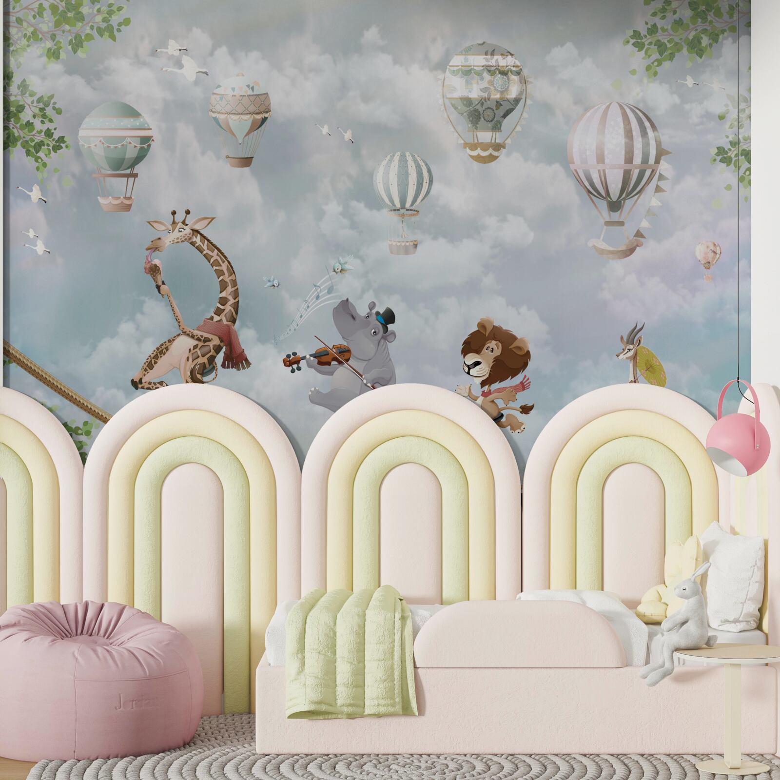 Fototapet animale în echilibru pe o frânghie pe o bicicletă cu două roți