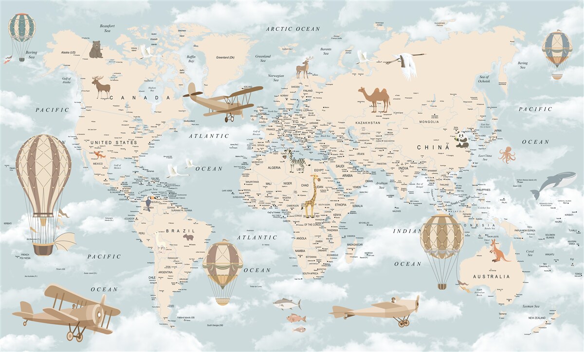 Fototapet hartă fascinantă a lumii