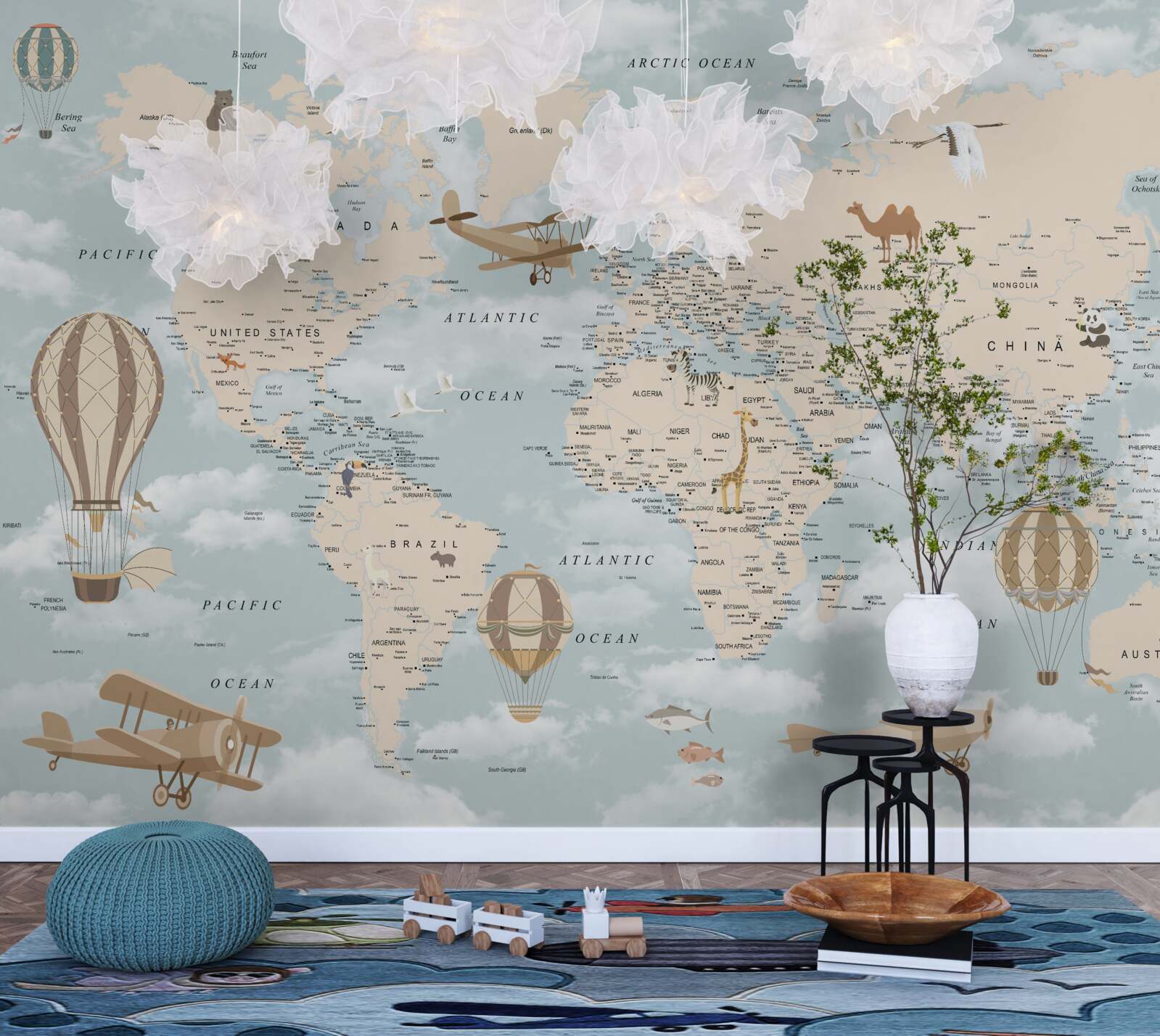 Fototapet hartă fascinantă a lumii