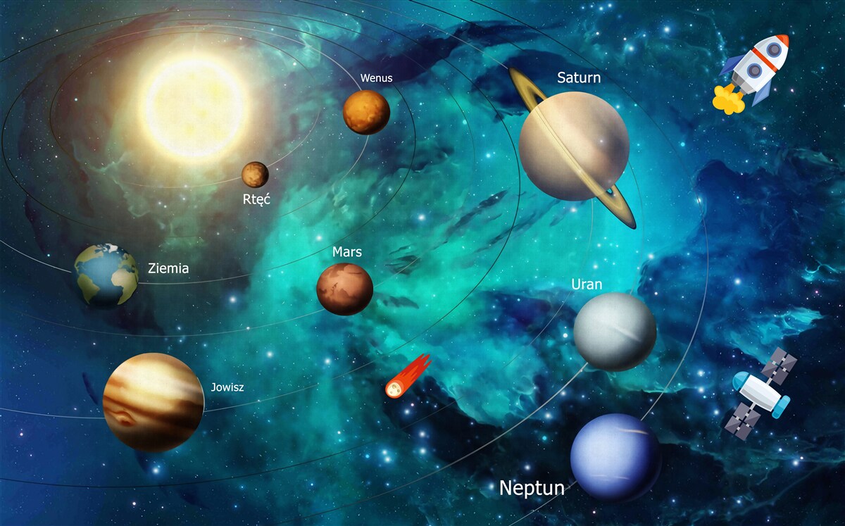 Fototapet set de planete din univers