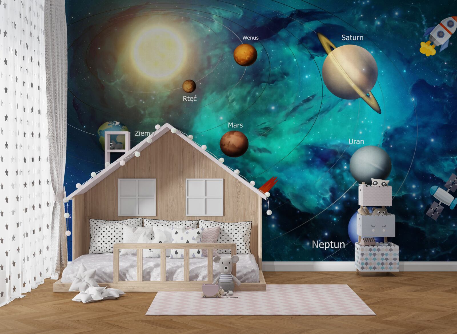 Fototapet set de planete din univers